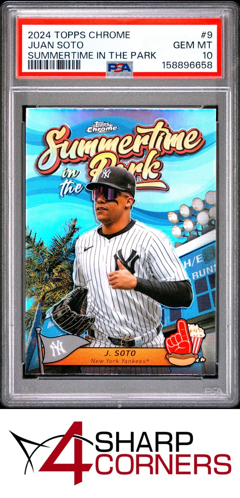2024 TOPPS CHROME SUMMERTIME IN THE PARK #9 JUAN SOTO PSA 10 view 1