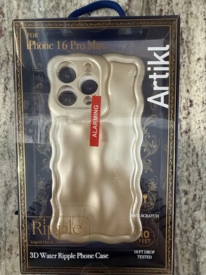Artikl Ripple 3D Water Ripple Case Gold Anti-Scratch for iPhone 16 Pro Max