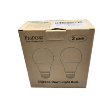 ProPOW 25 Watt Dusk to Dawn Light Bulbs, A19 3W Clear 2 Pack, Soft White OPENBOX