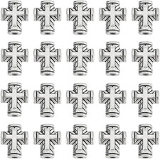 1 Box 150Pcs Silver Cross Beads Bulk Cross Bead Tibetan Antique Crucifix Spacer