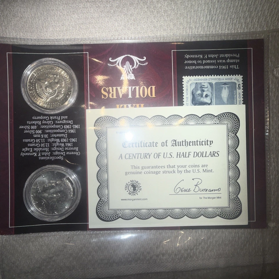 Juego de prueba A Century of U.S. Half Dollar años 60 certificado Foto 4 de 4