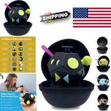 Fidget Cube with 12 Sides Small Black and Mix Stress Relief Toys for Kids Adults