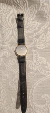 Orologio Breil vintage, da polso, cinturino in pelle, bordo dorato