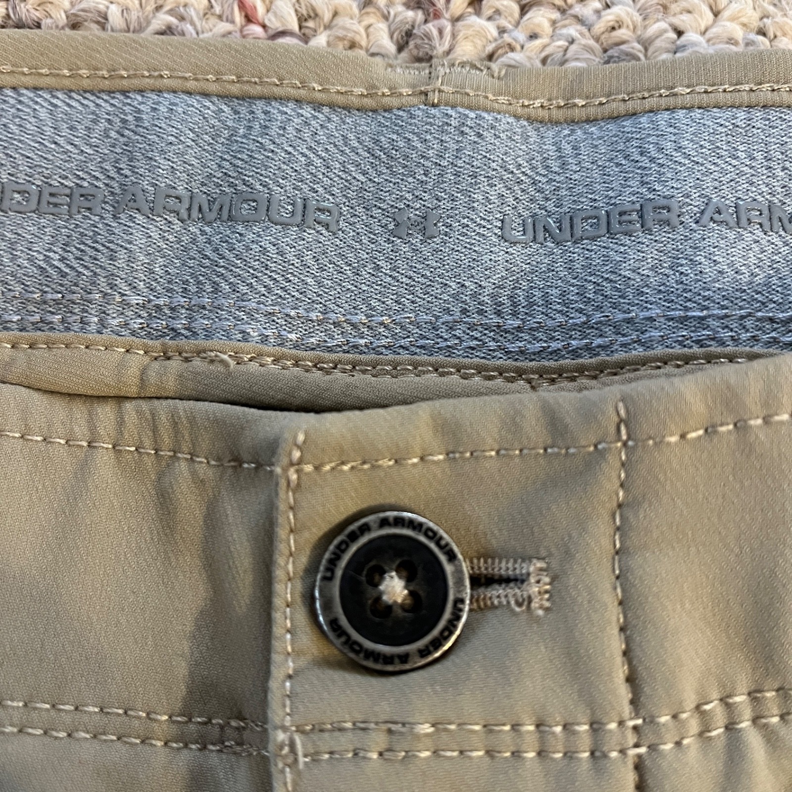 Under armour All Season Gear Tech Pants Mens 34x32 Tan Beige Stretch Loose thumbnail 6