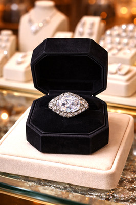VTG GIVENCHY Jewelry Cocktail RING Signed Sz 7 1/2 Gorgeous CZ s/Gun Metal L@@K!