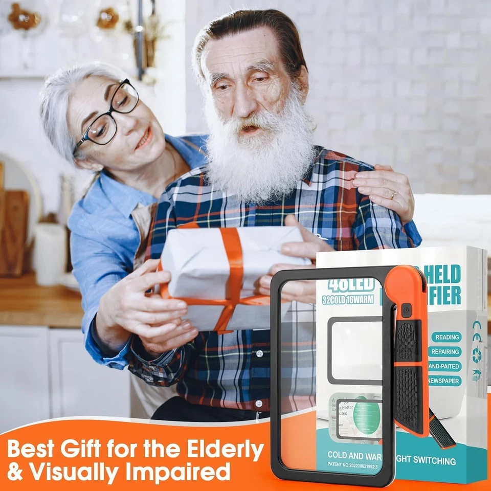 Lupa Grande con Luz, Página Completa 5X Lupa 48LED Frío y Cálido L... Foto 3 de 4