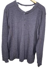 Eddie Bauer Men  s Large Long Sleeve Henley Pullover Shirt Burgundy Color