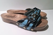 Vivienne Westwood Blue/Black Wooden Mule Clogs Sandals