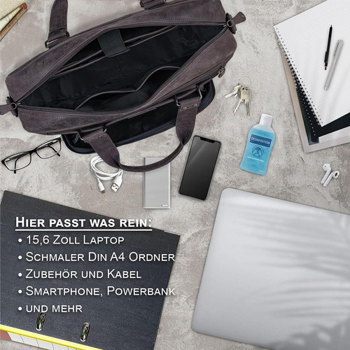 'Chicago' Sac à Bandoulière en Cuir pour Ordinateur Portable 156 Pouces pour ... - Afbeelding 4 van 7