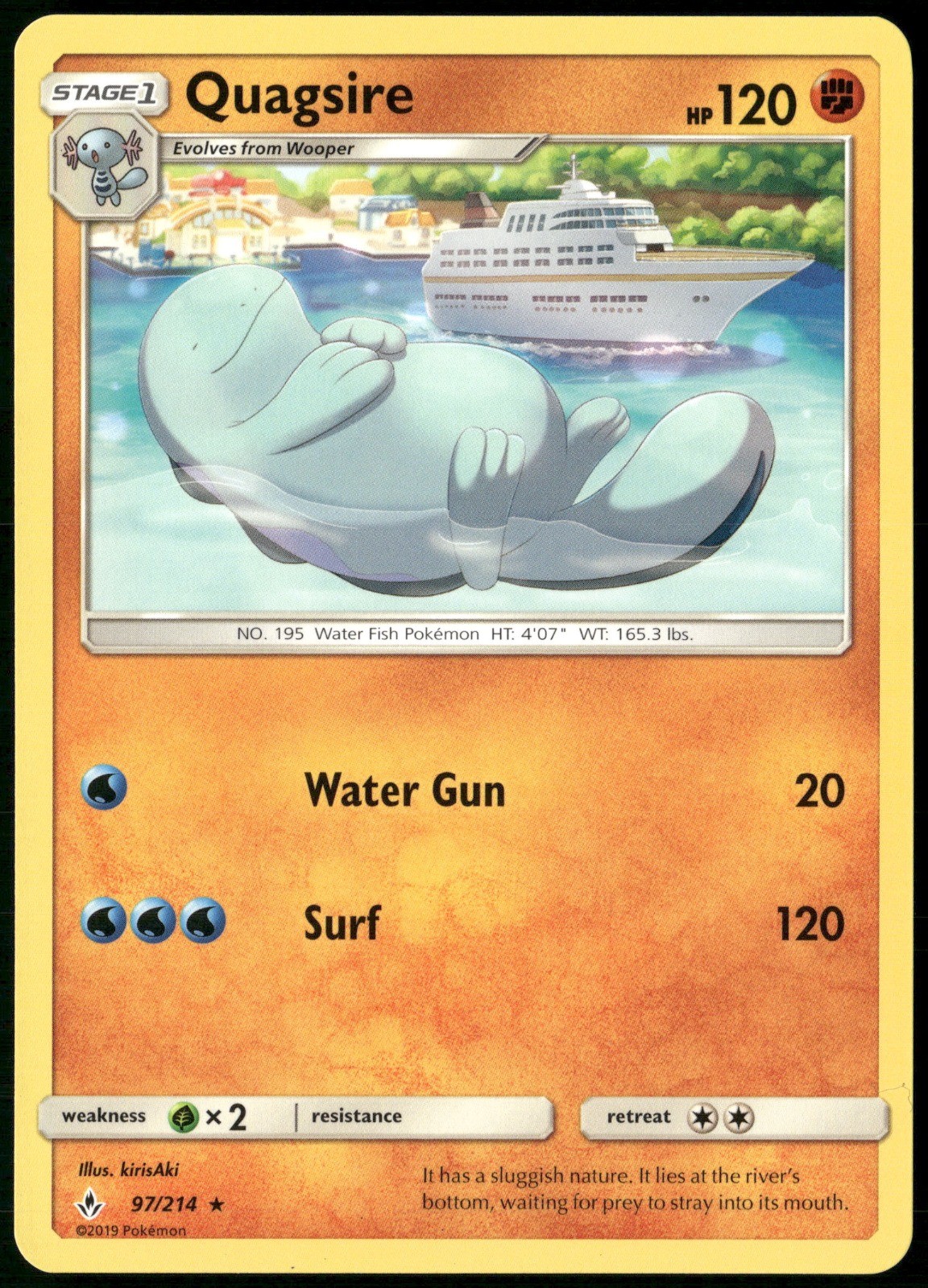 Quagsire Regular 97/214 SM - Unbroken Bonds NM
