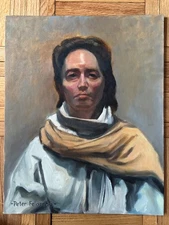 Contemporary Female Woman Academic Portrait Acrylic Board 16 x 20 Peter Feldman
