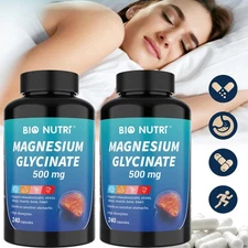 Magnesium Glycinate High Absorption Chelated Magnesium for Sleep Stress Muscle 