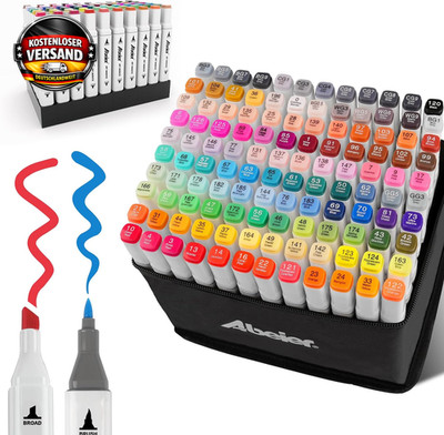 Zeichenmarker Set 120 Farben Doppelspitze für Künstler und Lehrer