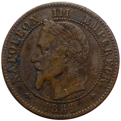 🇫🇷 2 Centimes NAPOLÉON III 1861 A - Photo 1/2