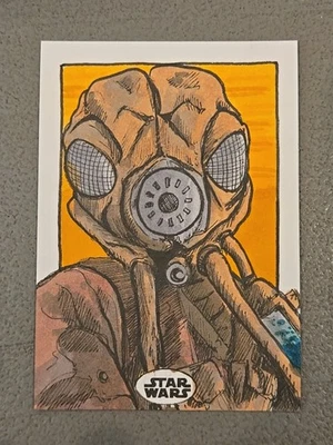 2018 Topps Star Wars Finest Sketch Card "ZUCKUSS" by Legendary MARSHA PARKINS - Image 1 of 2