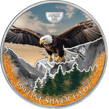 2025 Cameroon USA Bald Eagle Silver Colored Coin Bird America Wildlife WWF Fauna