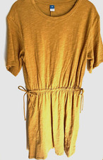 NWT Old Navy Women's XS Gold Drawstring Waist-Defined T Shirt Dress