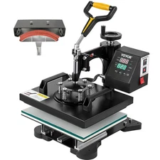 2IN1 Heat Press Machine 15x15/10x12in Clamshell Sublimation Transfer Printer