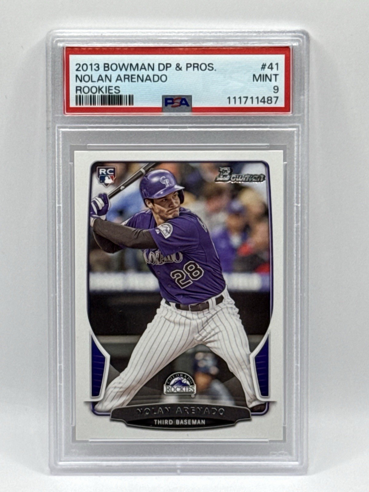 2013 Bowman Draft Picks & Prospects Nolan Arenado Rookie RC #41 Rockies PSA 9
