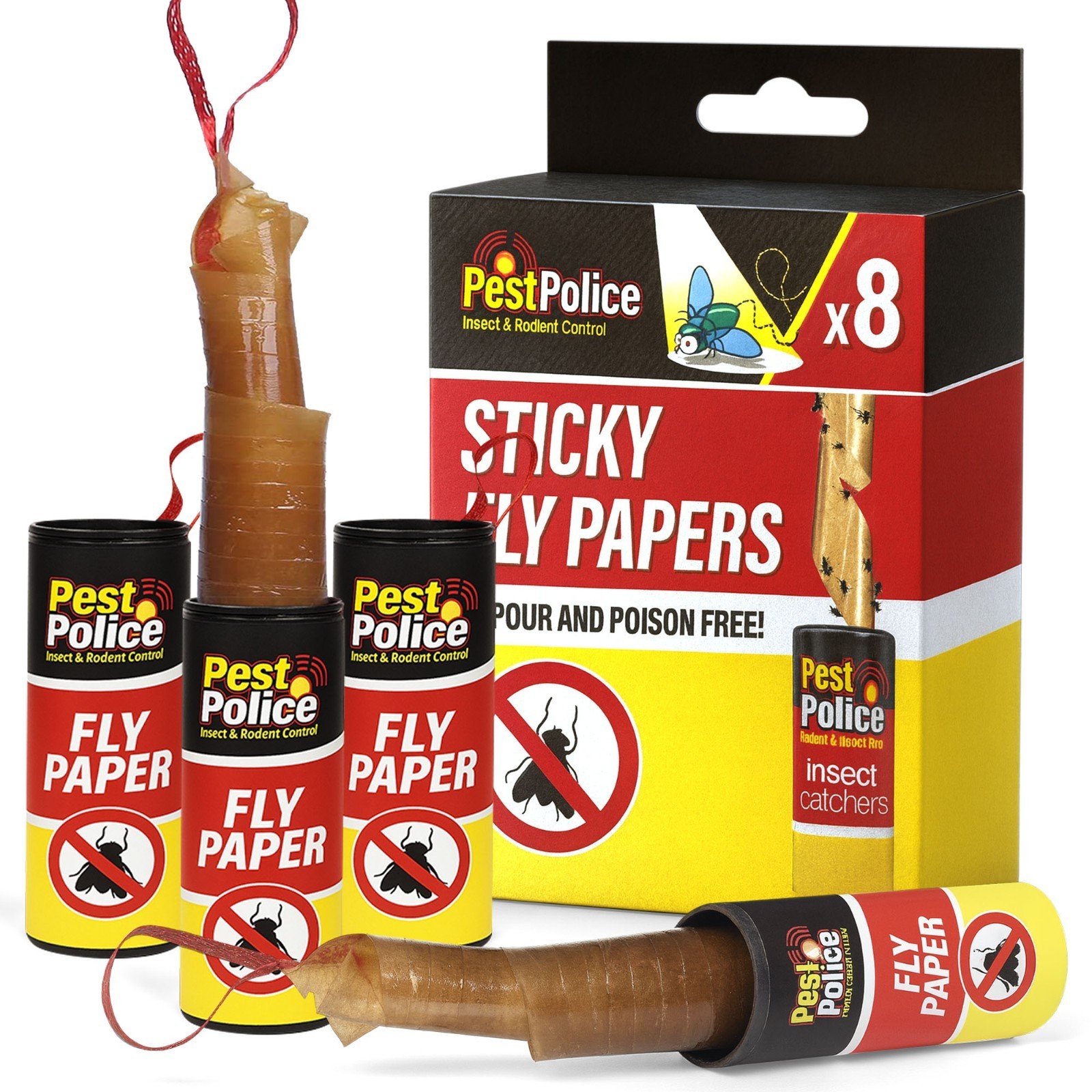 8-32 Fly Insect Catcher Paper Sticky Glue Trap Killer Bug Strong Roll ...