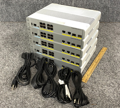 Lot of 5 Cisco WS-C2960CX-8PC-L 8-Port Catalyst 2960-CX Switches w/ Power Cords