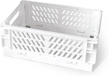 Mini Collapsible Storage Basket Stackable Storage Bin Crates Container Foldin...