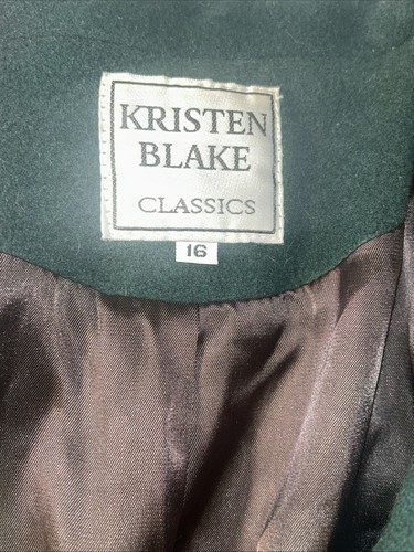 Kristen Blake Classics Damen Größe 16 80 % Wolle Mantel Green Pea Coat Vintage - Bild 7 von 8