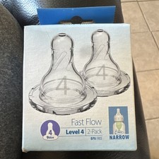 Dr. Brown  s Level 4 Fast Flow Silicone Soft Nipple 2-Pack for 9 Months 