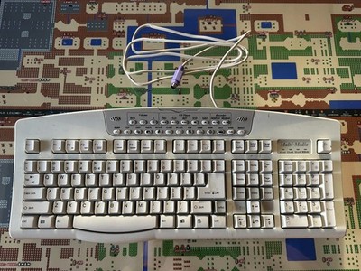 VINTAGE TURBO MEDIA PS2 KEYBOARD MODEL: KB-9801R+ PS2 Connector Tested Working!