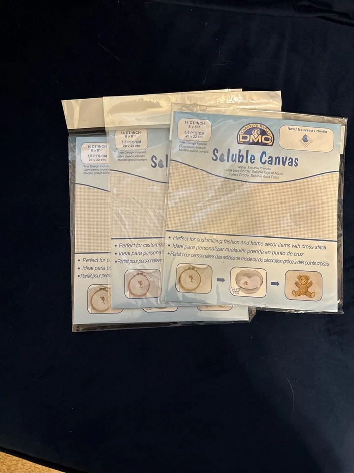 3 Packages Of Soluble Canvas 14 Count 8”x 8 1/2 - Image 4 of 4