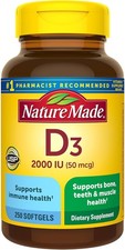 Nature Made Vitamin D3 2000 IU 50 mcg , D 250 Count Pack of 1 