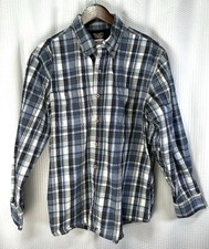 Ridgecut Toughwear Twill Blue Plaid Button Front Long Sleeve Shirt Men  s Large