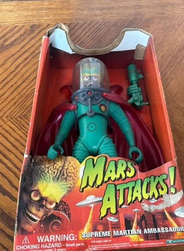 Trendmasters Mars Attacks Supreme Martian Ambassador Figure Plastic Original Box