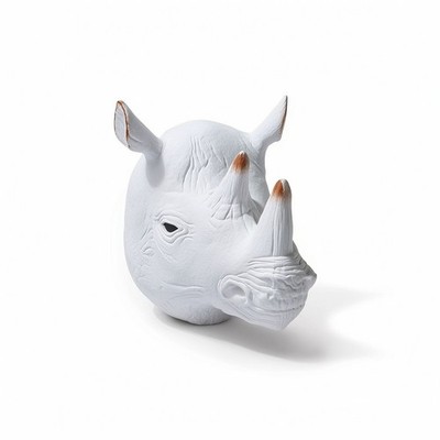 Nashorn Kopf Wandhalterung Skulptur geformtes Nashorn Deko Wandbehang