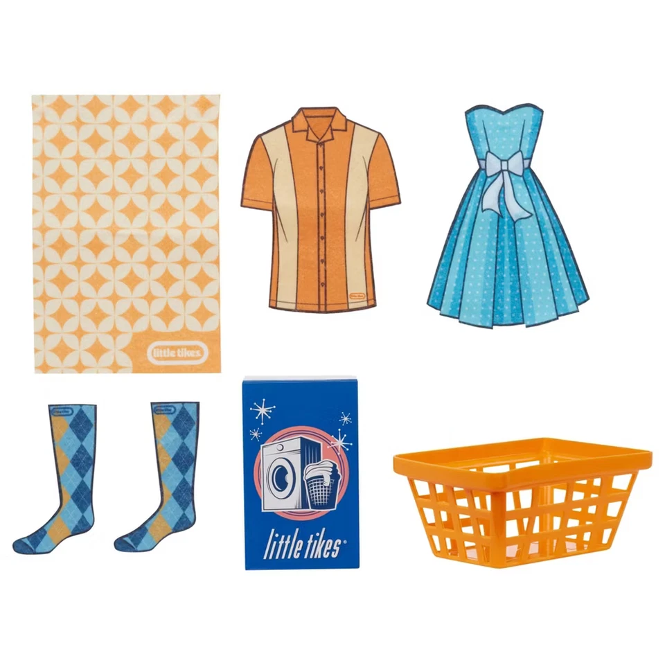 Little Tikes Retro 50s Washer Dryer 8pc Play Laundry Realistic Sounds Tumbling - Image 4 of 4