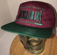 Vintage MICHELOB DRY 80s USA Maroon Green Hat Cap Snapback Beer Alcohol LOGO