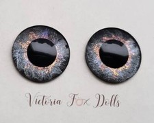 Blythe Doll Eyechips Metallic Gray Eye Chips 14mm Custom Furby Ooak Blythe