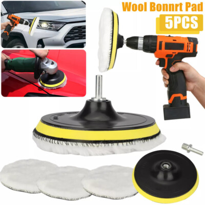 10PCS Buffing Polishing Pad Wool Wheel Mop Kit For Car Polisher Drill Adapter