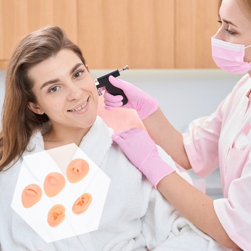 1 Set Piercing Practice Body Parts Silicone Ear Models Artificial Nose