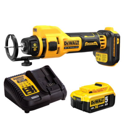 Dewalt DCE555N 18V XR Brushless Drywall Cut Out Tool x Battery  Charger UK