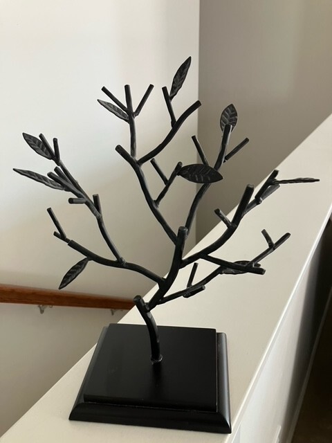 Jewerly Tree Stand, Metal Hanging Necklace Display, Bracelet, Ring Rack, 12"