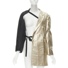 Runway COMME DES GARCONS 2011 gold pleated harness asymmetric open jacket S