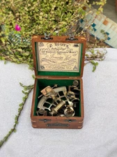 Working Jscott London Ship History Brass Sextant With Wooden Box Handmade New
