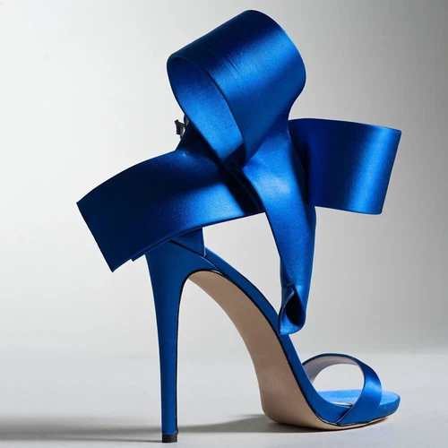 Trend Women's Sandals Big Bowtie Decroted Ladies High Heels Bridal Shoes - Foto 5 di 20