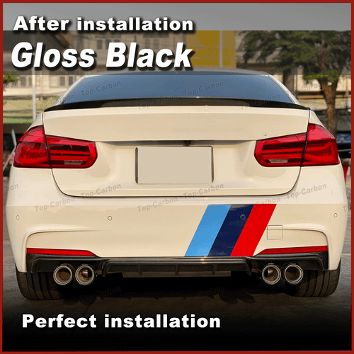 For BMW 3 Series F30 320i F80 M3 2013-18 Gloss Black Rear Trunk Spoiler Wing Lip - Picture 2 of 13