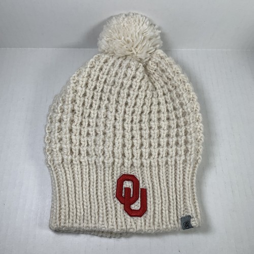 Women's Oklahoma Sooners Knit Beanie Stocking Cap With Pom NCAA College Sports - Picture 3 of 15