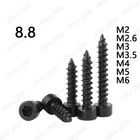 M2 M2.6 M3 M3.5 M4 M5 M6 Black Steel Hex Socket Cap Head Self Tapping Screws