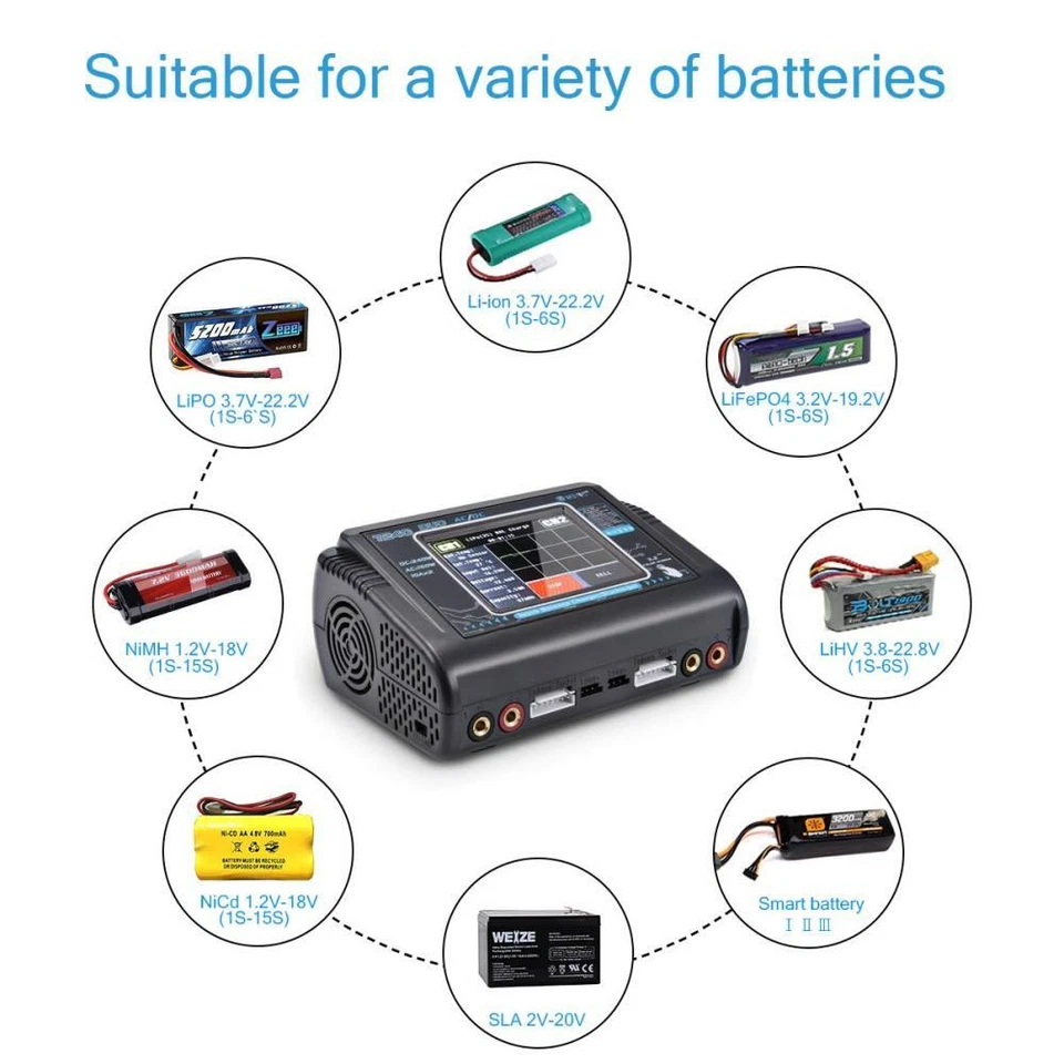 C150 T240 RC Akku Ladegerät Balance Ladegerät für LiPo LiHV LiFe Lilon NiCd PB - Bild 4 von 4