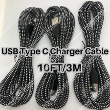10ft USB C Type C Fast Charger Cable Lot For Samsung Android TypeC Charging Cord