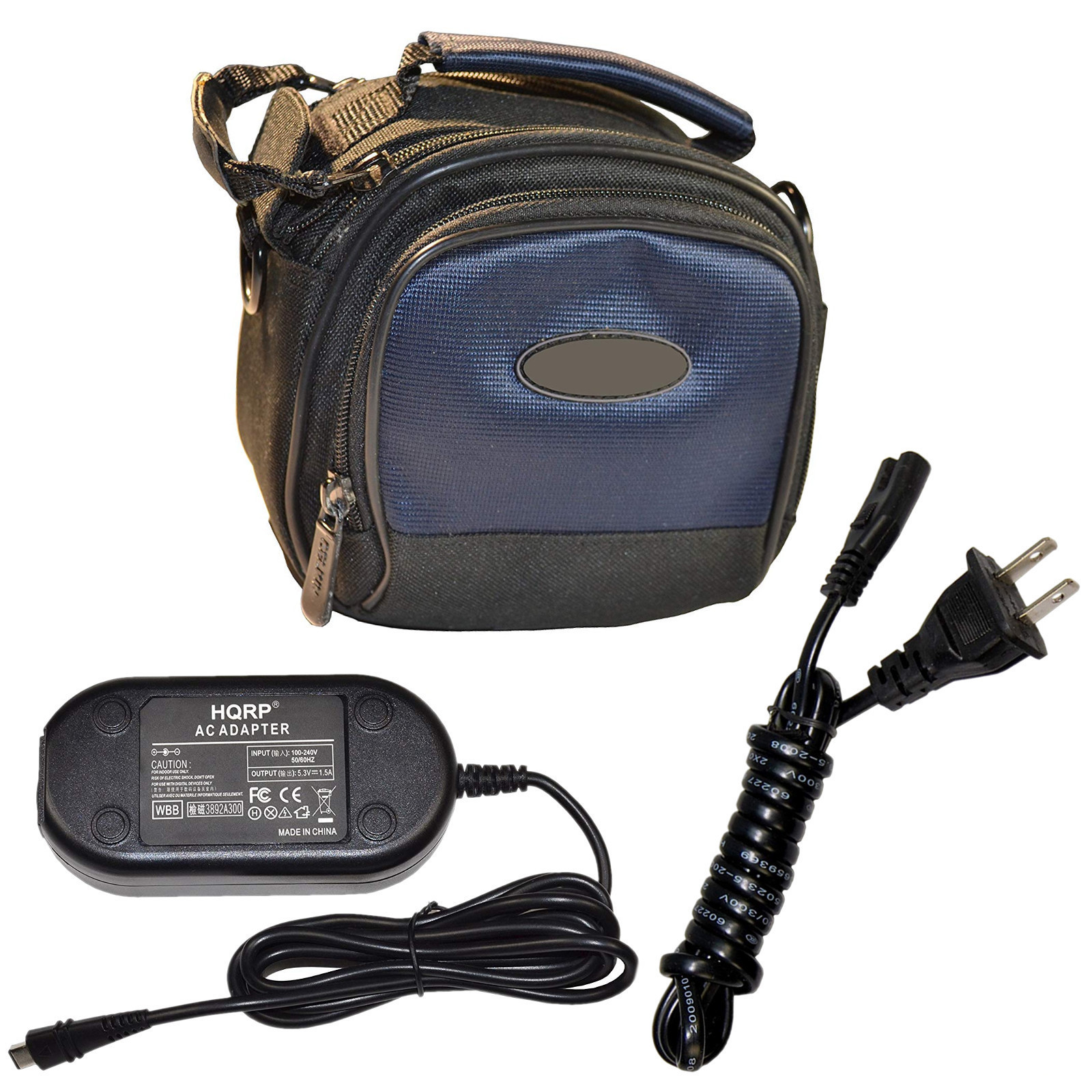 HQRP AC Adapter & Deluxe Nylon Case for Canon VIXIA HF-M500 